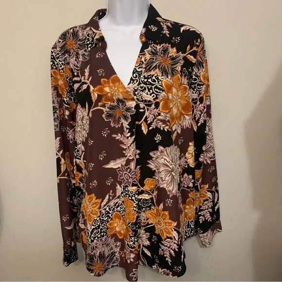 Maurices Floral Print Top Sz XL - Picture 6 of 15